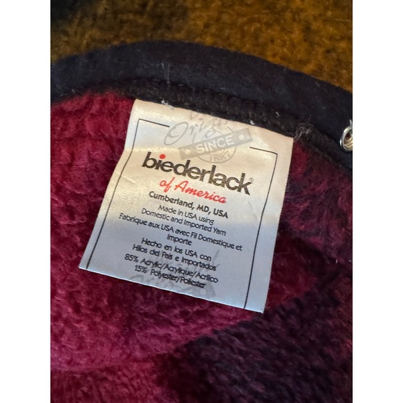 Vintage Biederlack Of America Plaid Blanket Wearable Cape Poncho Zipper Snaps - Picture 3 of 7